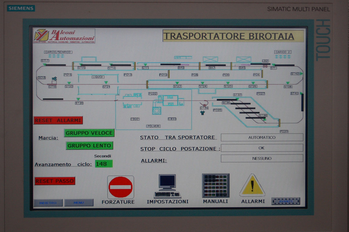 Touch screen: trasportatore aereo birotaia